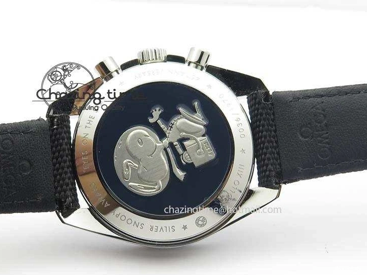 1229 TimelessDesign Speedmaster JHF SS Snoopy Award 45th Anniversary White Dial On Black Nylon Strap 8209